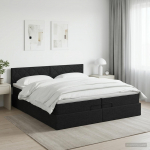 Ottomani voodi koos madratsiga peaga must 200 x 200 cm kangas