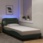 Voodiraam led-iga ilma madratsita hvar helehall, 90x190 cm kangas
