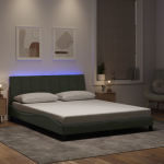 Voodiraam led ilma madratsita hanko, helehall, 160x200 cm, samet