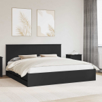 Voodi raam sahtliga peaga must 200 x 200 cm inseneripuit