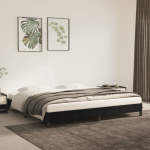 Voodiraam ilma madratsita, must, 200x200 cm, samet