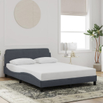 Voodiraam dover, tumehall, 140x190 cm, samet