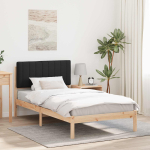 Voodiraam pehme peatoega must 100 x 200 cm tahke m&auml;nd
