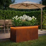 Led-valgustusega lillekast rooste 30 x 60 x 30 cm