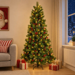 Kunstlik kokkupandav j&otilde;ulupuu 240 cm 300 led-i soe valge