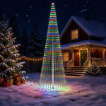 Led j&otilde;ulupuu 470 cm 1504 led-i mitmev&auml;rviline teras roheline