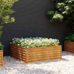 Taimekast, 100 x 100 x 36 cm, corten-teras