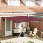 Elektriline poolkassetivari burgundia punane 400x300 cm kangas