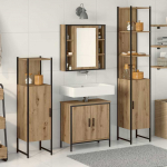 Vannitoa m&ouml;&ouml;bleset riiuliga ladustamisega 4 pcs pruun tehispuit