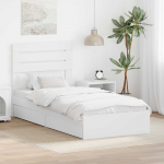 Voodi raam sahtliga peaga valge 75 x 190 cm tehispuit