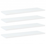 Riiuliplaadid 4 tk, valge, 60x20x1,5 cm, tehispuit