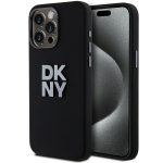 DKNY Liquid Silicone Metal Logo iPhone 15 Pro Max Case - Black