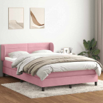 Box vedruvoodi madratsiga roosa 160x220 cm samet