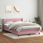 Box vedruvoodi madratsiga roosa 160x220 cm samet