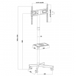 Maclean MC-949 TV Cart, Stand, Professional,32-55", on Casters, max. VESA 400x400, max. 25kg
