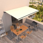 Automaatselt sisset&otilde;mmatav varikatus, 500x300 cm kreemjas