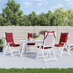 K&otilde;rge seljatoega toolipadjad 4 tk, veinipunane, oxford kangas