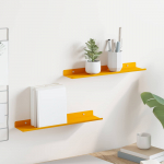 Seinariiul riiuliga 2 pcs kollane sinep 40 x 9 x 2,5 cm