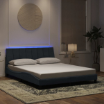 Voodiraam led ilma madratsita hanko, tumehall, 160x200 cm, samet