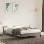 Voodiraam ilma madratsita, helehall, 120x200 cm, samet