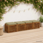 4-osalised istepad vught 4 pcs 100% pol&uuml;ester hele roheline