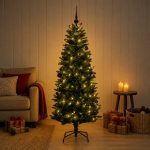 Tehisj&otilde;ulukuusk koos kaunistustega 120 cm 150 led-i soe valge