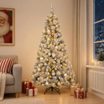Kunstkuusk koos j&otilde;ulukuuliga 240 cm 300 led-i soe valge