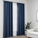 Pimendavad kardinad konksudega, 2 tk sinine 140 x 225 cm