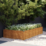 Taimekast, 195 x 100 x 36 cm, corten-teras