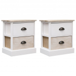 &Ouml;&ouml;kapid 2 tk, valge ja naturaalne, 38 x 28 x 45 cm, paulownia puit