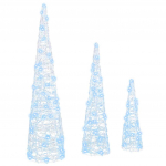 J&otilde;ulupuu 3 pcs k&uuml;lm valge 20 x 20 x 80 cm akr&uuml;&uuml;l
