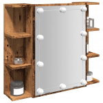Peegelkapp led vana puiduga 70x16,5x60 cm