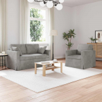 Diivan 2 pcs helehall &uuml;ldm&otilde;&otilde;tmed: 138 x 78 x 80 cm (l x s x k)