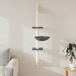 Seinale kinnitatav kassi kraapimispost, tumehall, 142,5 cm