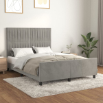 Voodiraam ilma madratsita, helehall, 140x190 cm, samet