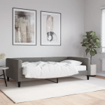 Diivanvoodi madratsiga, tumehall, 100x200 cm, kangas