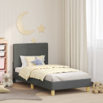 Laste voodiraam peatoega peaga tumehall 80 x 160 cm kangas