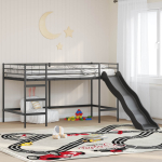 Laste loft-voodi raam koos kelguga must ja anthracite