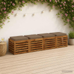 4-osalised istepad vught 4 pcs 100% pol&uuml;ester pruunikashall