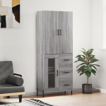 K&otilde;rge kapp, hall sonoma tamm, 69,5 x 34 x 180 cm, tehispuit
