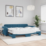 Diivanvoodi v&auml;ljat&otilde;mmatava osaga, sinine, 80x200 cm, samet