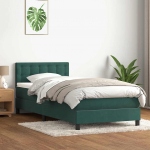 Box vedruvoodi madratsiga tumeroheline 80x220 cm samet