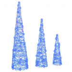 J&otilde;ulupuu koos 90 led-iga 3 pcs sinine 20 x 20 x 80 cm akr&uuml;&uuml;l