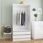 Garderoob valge 100 x 50 x 200 cm tehispuit