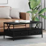 Kohvilaud with drawer must tamm 100 x 51 x 45 cm tehispuit