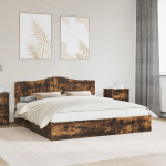 Laos voodi peaga suitsetatud tamm 180 x 200 cm tehispuit