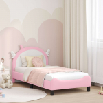 Laste voodiraam peatoega peaga roosa 80 x 160 cm pu