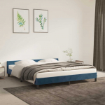 Voodiraam ilma madratsita tumesinine 160x200 cm samet