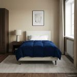 Talve tek rapistatud tumesinine 140 x 200 cm mikrokiud