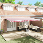 K&auml;igukohandatav varikatus punane ja valge 600 &times; 350 cm
